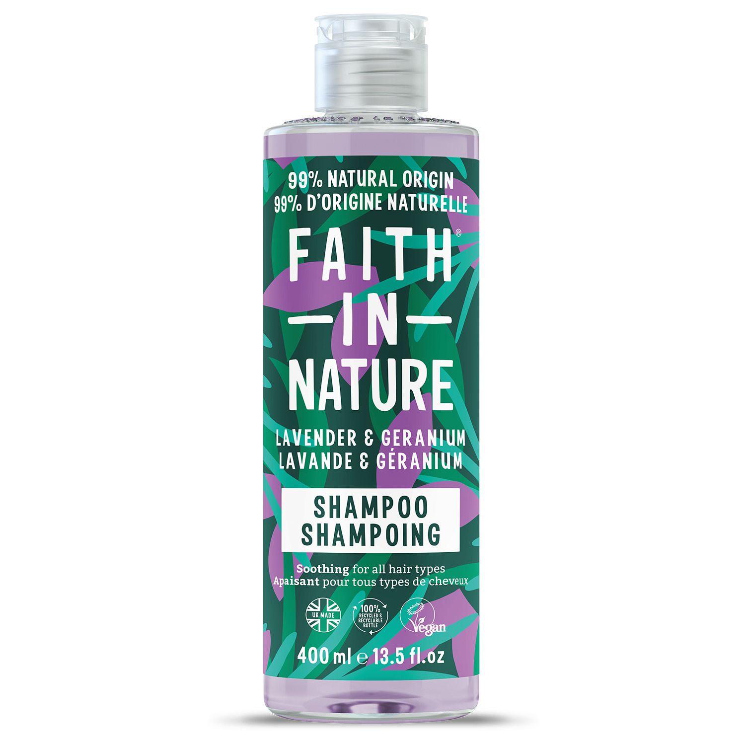 Sampon natural nutritiv cu lavanda si muscata, 400 ml, Faith in Nature