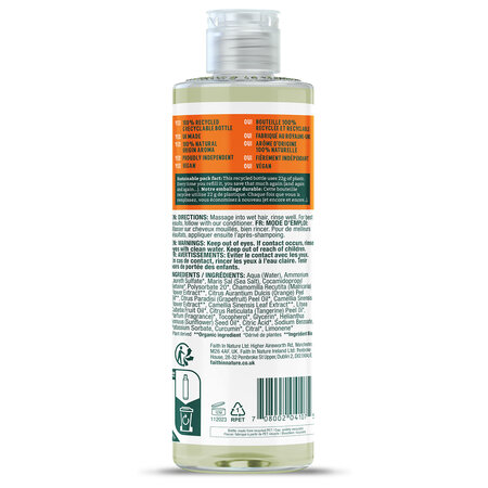 Sampon natural revigorant, 400 ml, Grapefruit si Portocale, Faith in Nature 560009