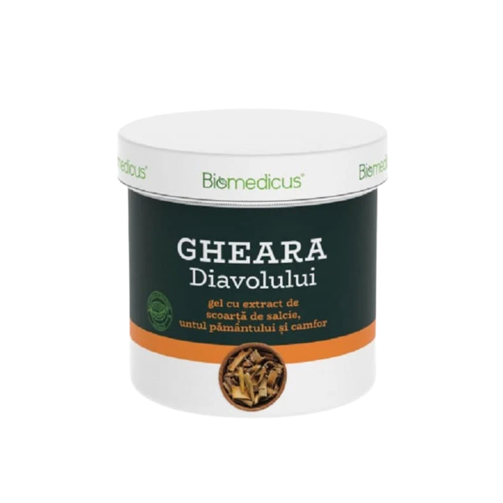 Gel Gheara Diavolului cu extract de Salcie, Untul Pamantului si Camfor, 250 ml, Biomedicus
