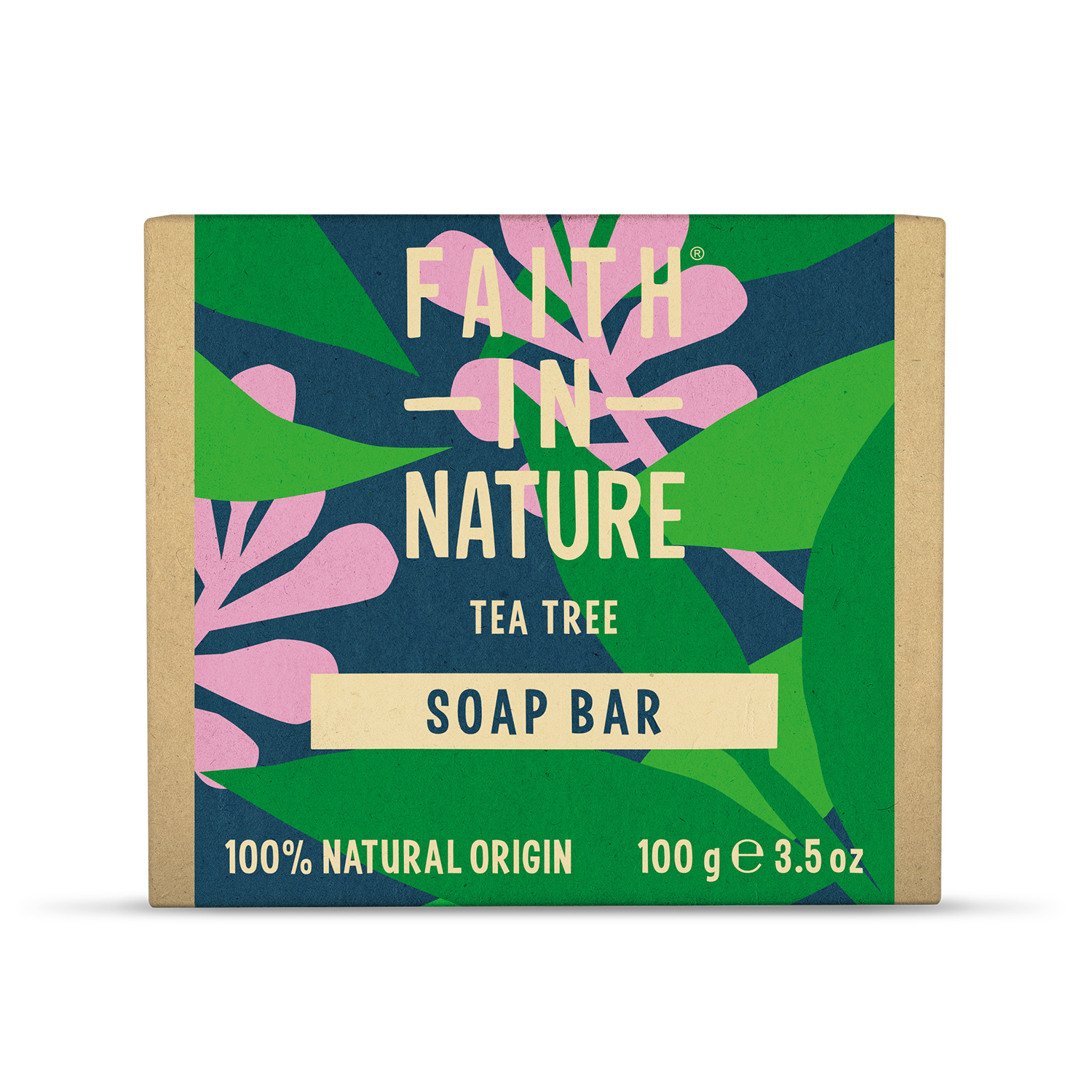 Sapun natural solid cu arbore de ceai, 100 g, Faith in Nature