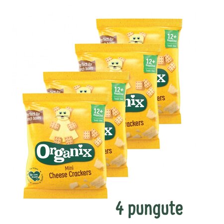 Biscuiti Bio mini cu branza, 12 luni+, 4 pungute x 20 g, Organix 524244