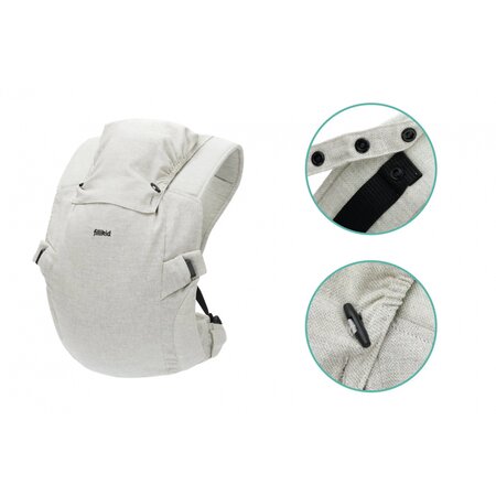 Marsupiu Natural Grey Melange, 3.5 - 20 kg, Fillikid 560174