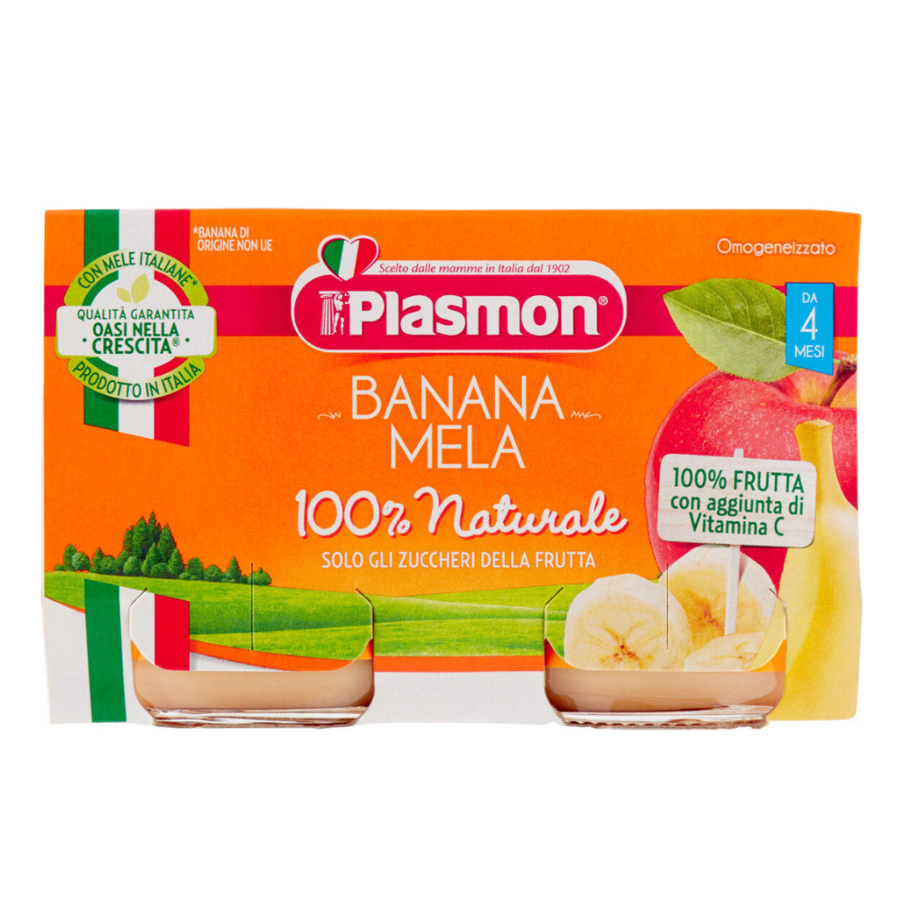 Piure din banane si mere, 2x 104 g, Plasmon