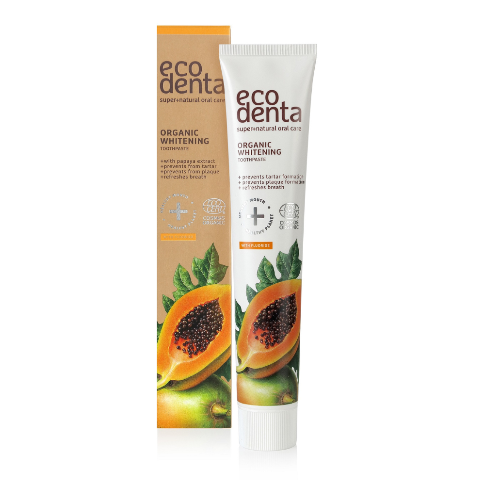 Pasta de dinti organica pentru albire cu extract de papaya, 75 ml, Ecodenta