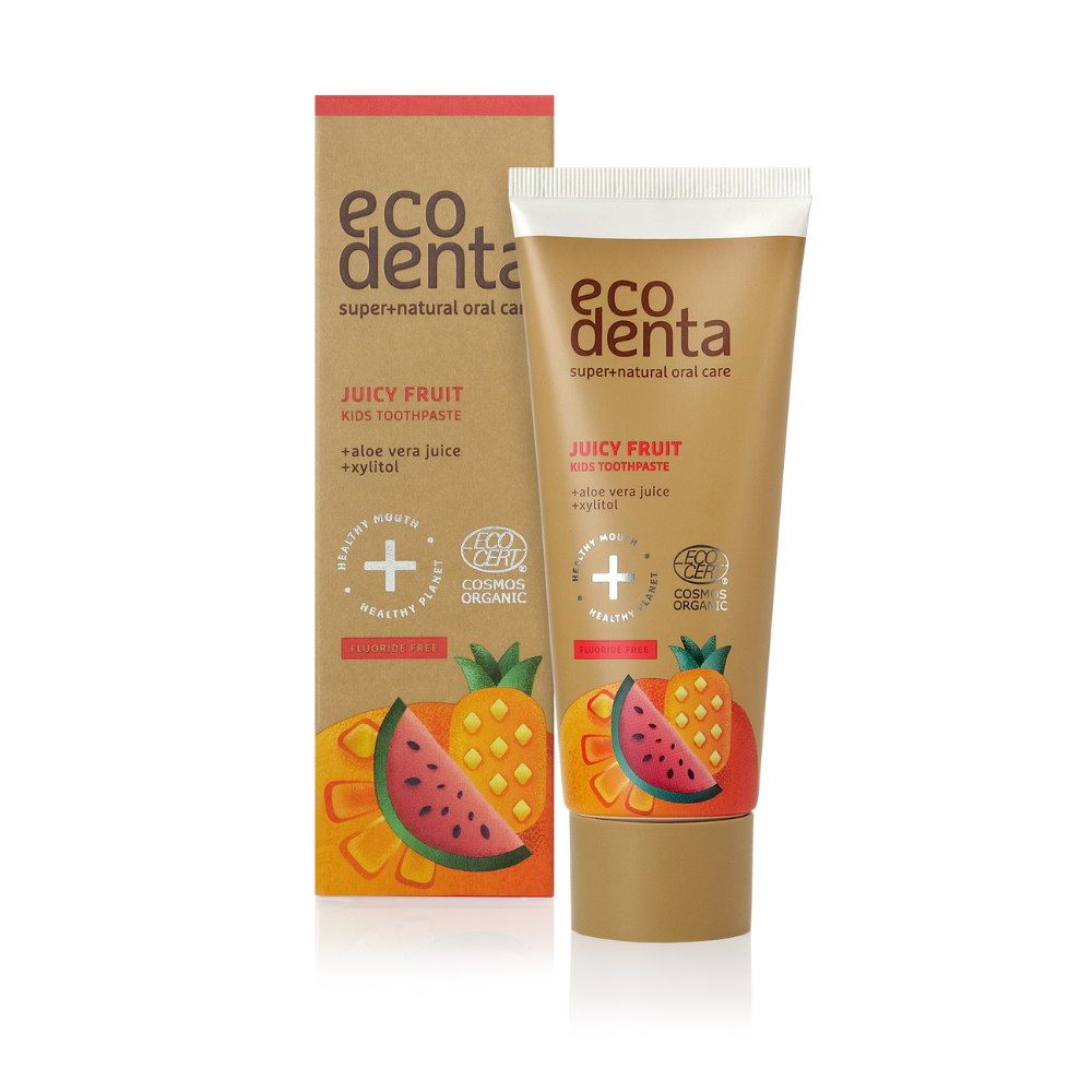 Pasta de dinti organica pentru copii, cu suc de fructe, 75 ml, Ecodenta