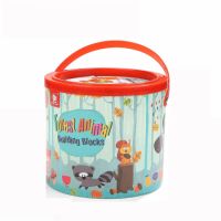 Set de contructii din lemn Animalute din padure, +18 luni, Topbright