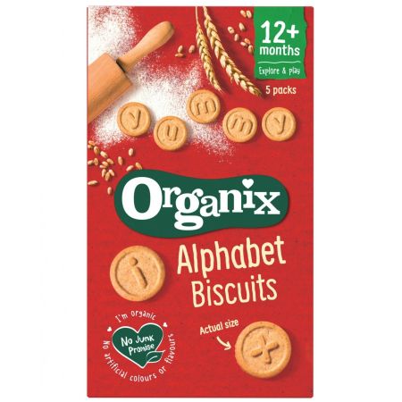 Biscuiti Bio Alfabet, +12 luni, 5 pungute x 25 g