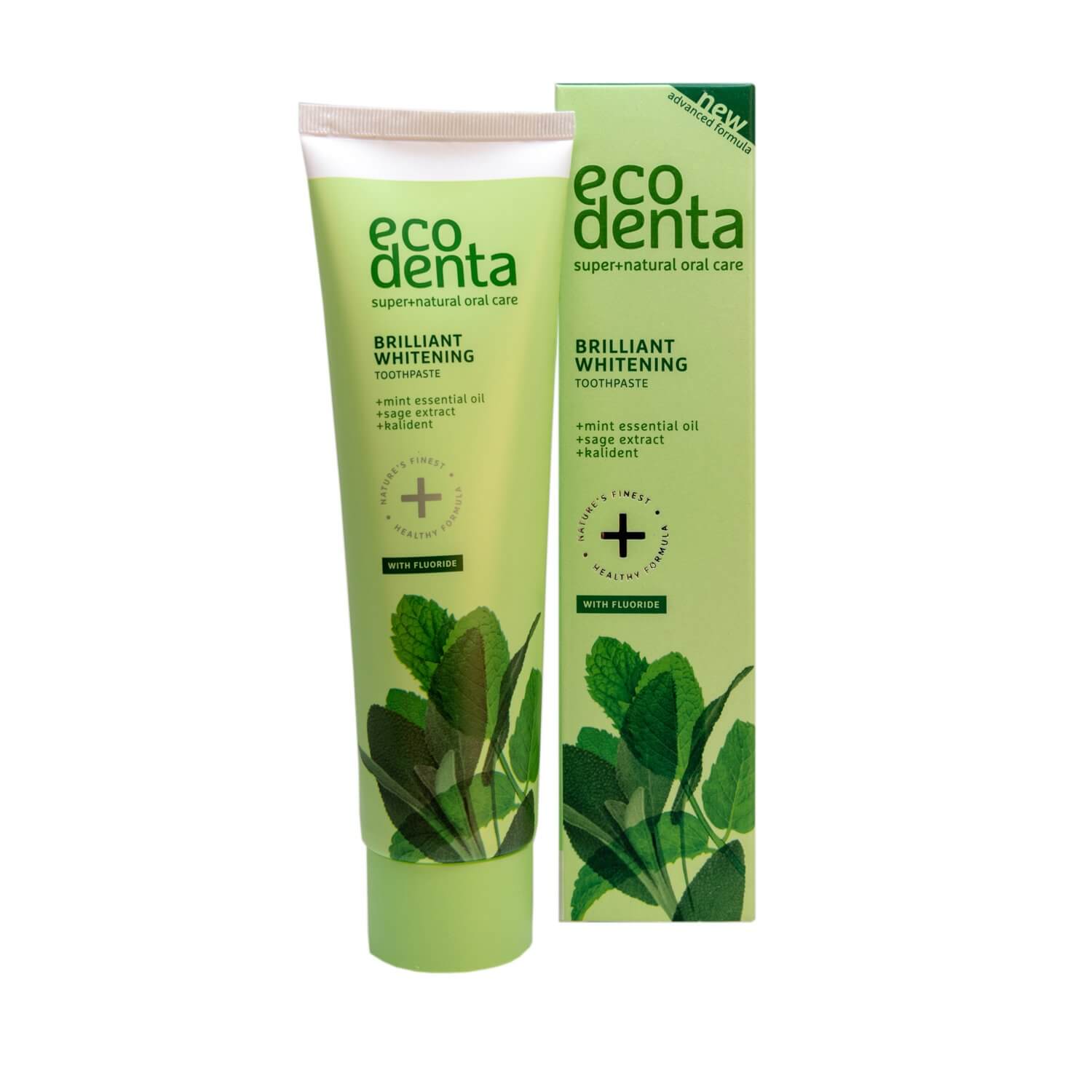 Pasta de dinti pentru albire cu ulei de menta, extract de salvie si Kalident, 100 ml, Ecodenta