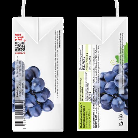 Suc de struguri si visine, 200 ml, Ana Are 616794