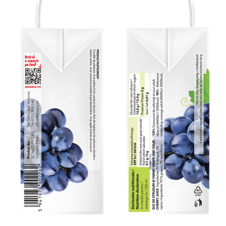 Suc de struguri si visine, 200 ml, Ana Are 616794