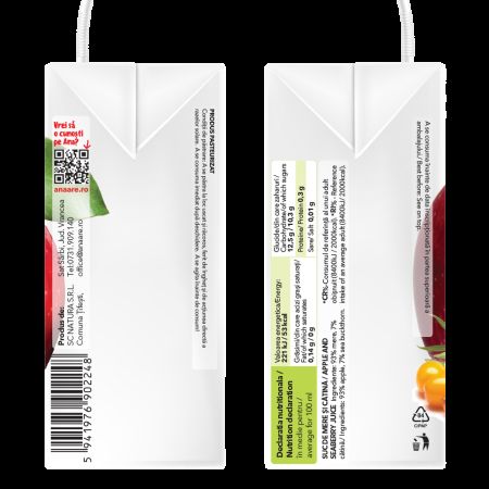 Suc de mere si catina, 200 ml, Ana Are 616782