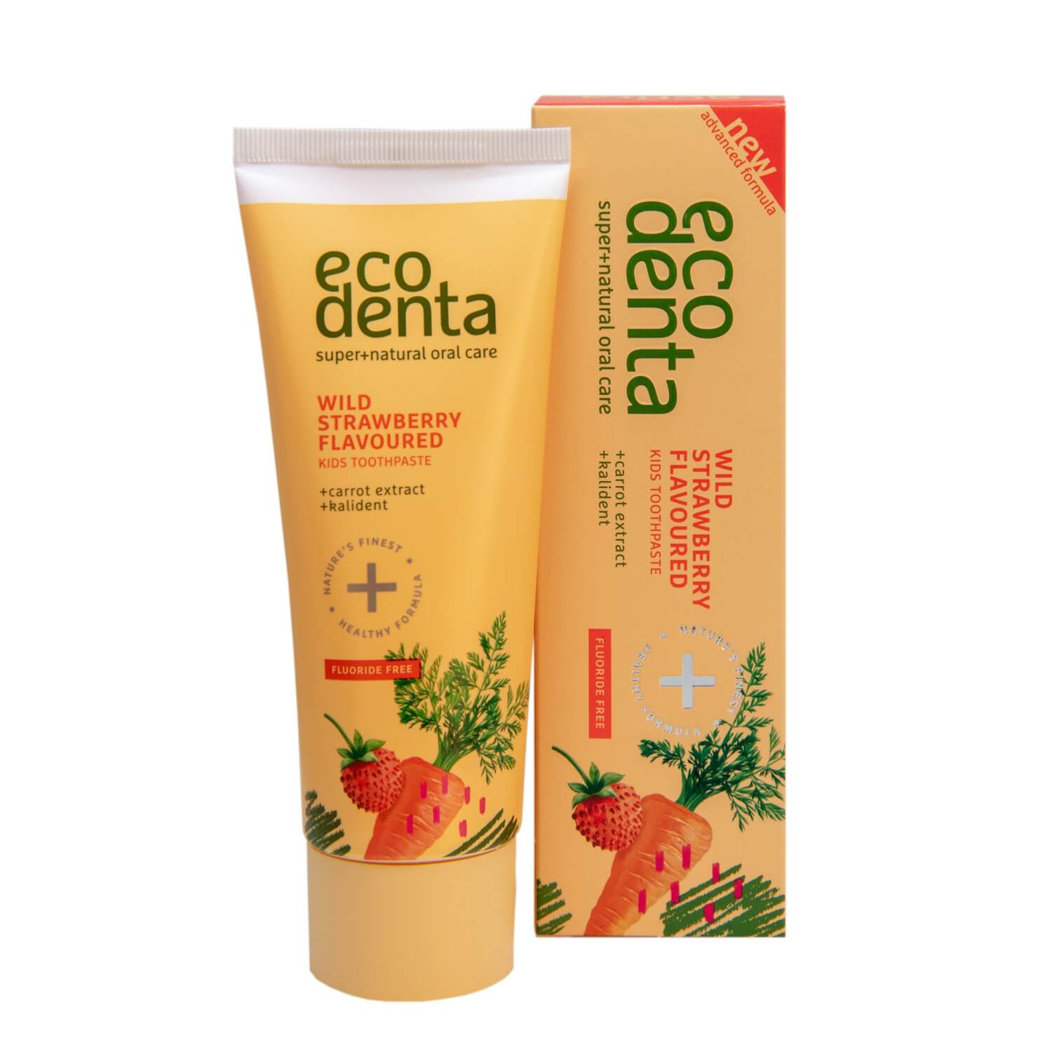 Pasta de dinti pentru copii cu aroma de capsuni si morcov, 75 ml, Ecodenta