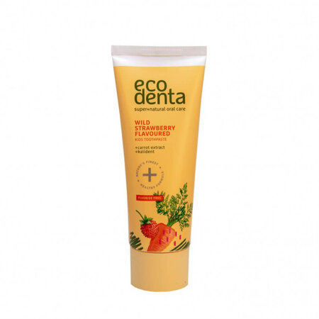 Pasta de dinti pentru copii cu aroma de capsuni si morcov, 75 ml, Ecodenta 560418