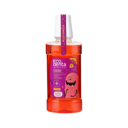 Apa de gura cu aroma de capsuni pentru copii