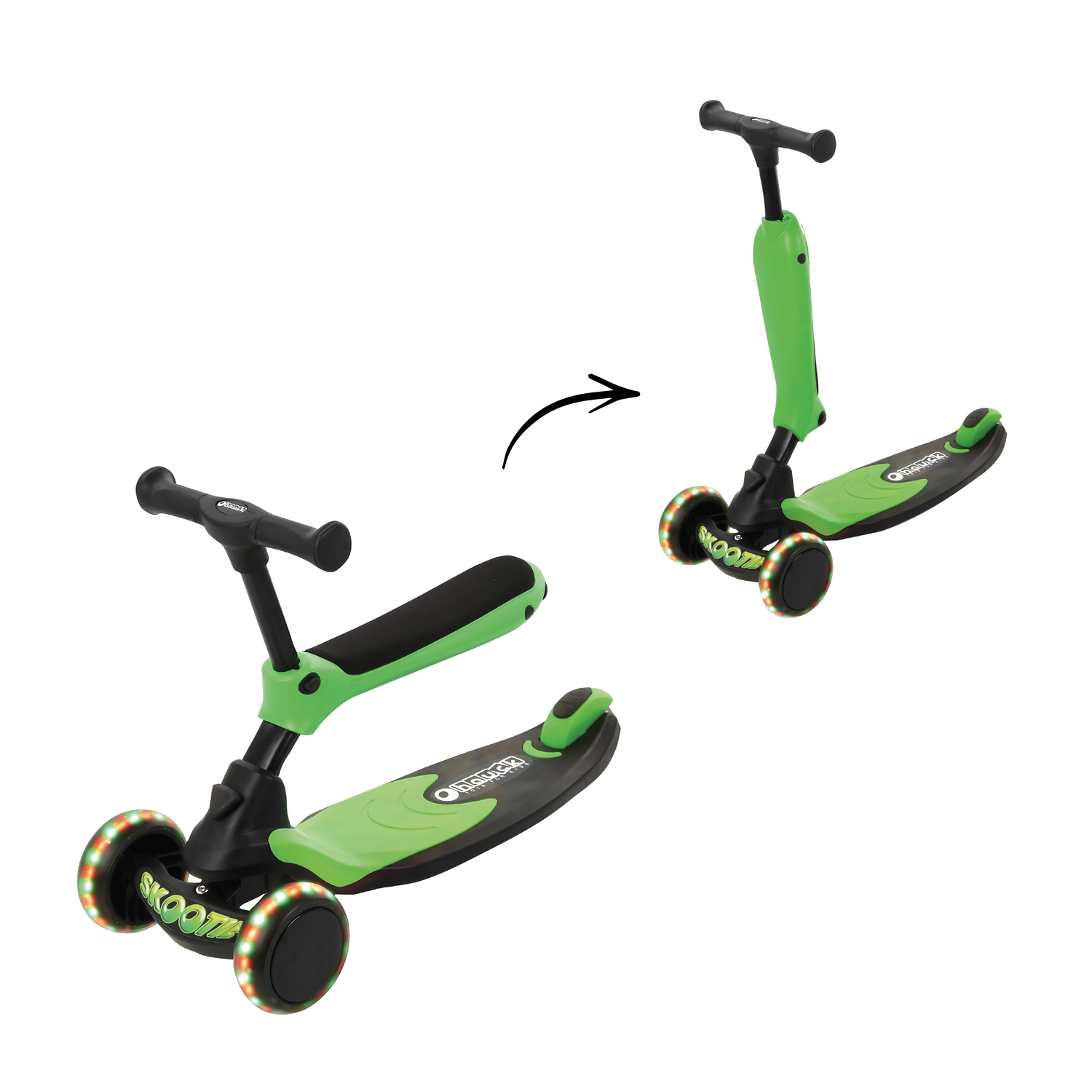 Trotineta 2 in 1 Skootie, 1-5 ani, Neon Green, Hauck