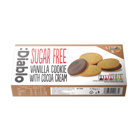 Biscuiti cu vanilie fara zahar cu umplutura de ciocolata Diablo