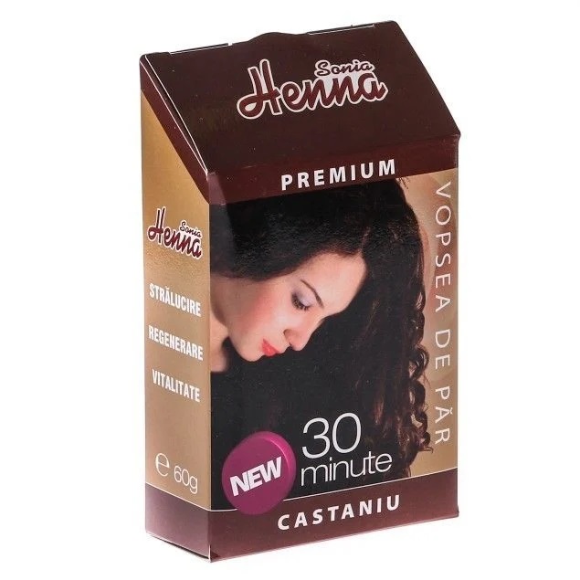 Vopsea de par Sonia Henna, castaniu, 60g, Kian Cosmetics