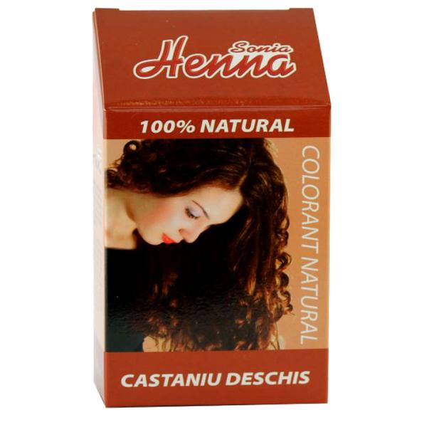 Colorant pentru par Sonia Henna, Castaniu deschis, 100g, Kian Cosmetics