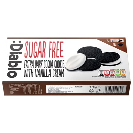 Biscuiti cu cacao fara zahar cu umplutura de vanilie Diablo