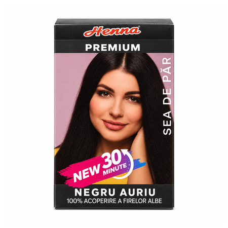 Vopsea de par Sonia Henna, negru auriu, 60g, Kian Cosmetics