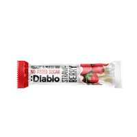 Baton fara zahar adaugat de cereale si capsuni cu invelis de iaurt, 30 g, Diablo