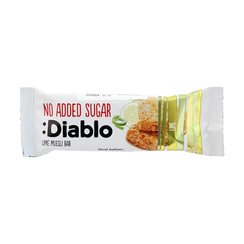 Baton fara zahar cu musli si lime, 30 g, Diablo