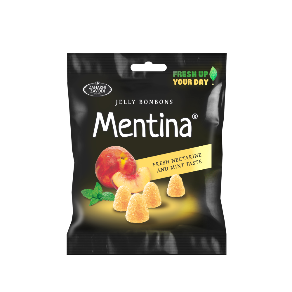 Jeleuri cu aroma de menta si nectarine, 80g, Mentina