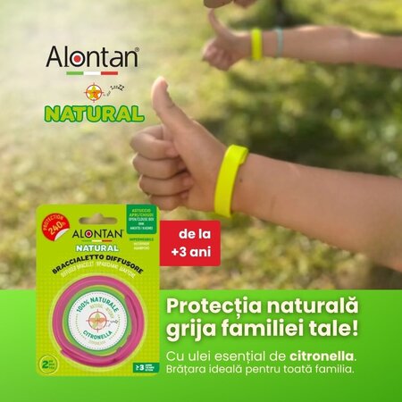 Bratara cu ulei esential, +3 ani, 2 bucati, Alontan 711552
