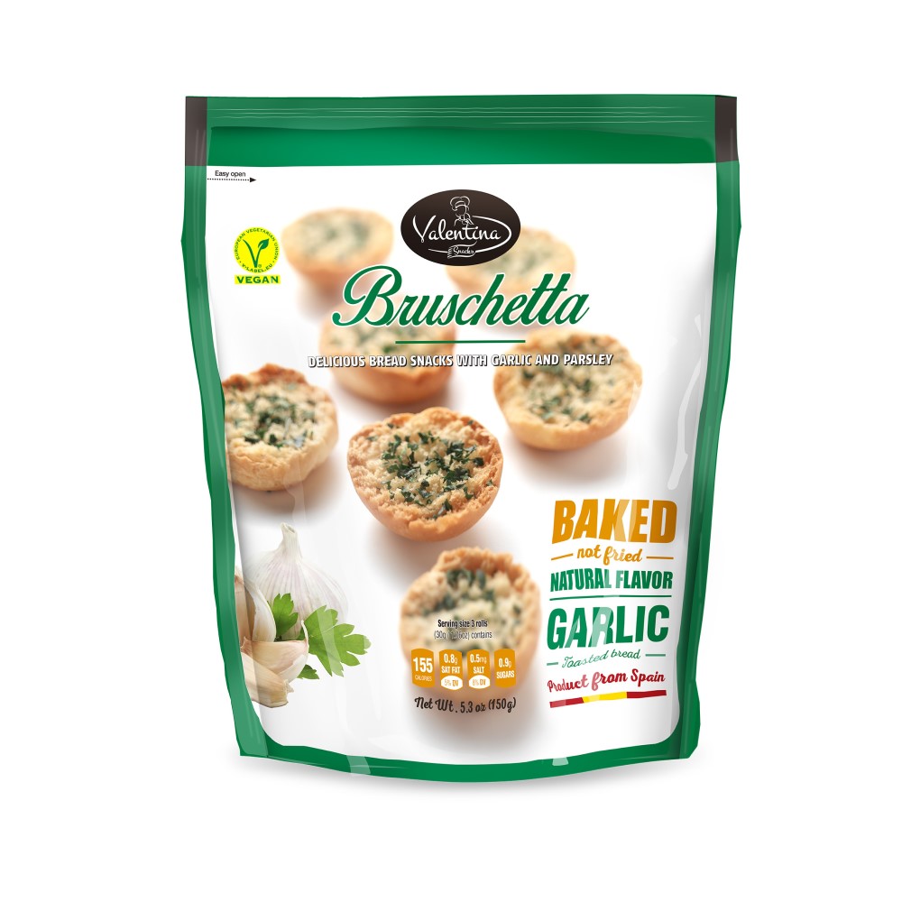 Paine coapta cu usturoi si patrunjel Bruschetta, 150g, Valentina Snacks