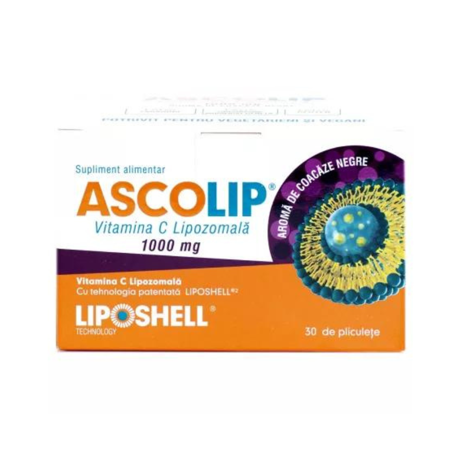 Vitamina C lipozomala cu aroma de coacaze, 30 de plicuri, Liposhell