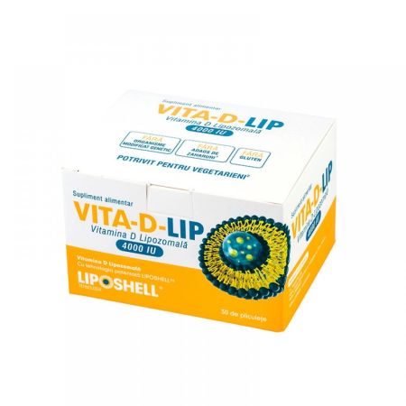Vitamina D lipozomala, 4000UI, 30 plicuri, Liposhell