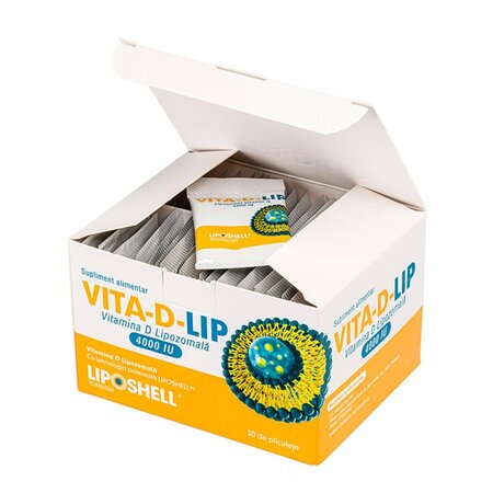 Vitamina D lipozomala, 4000UI, 30 plicuri, Liposhell 746947