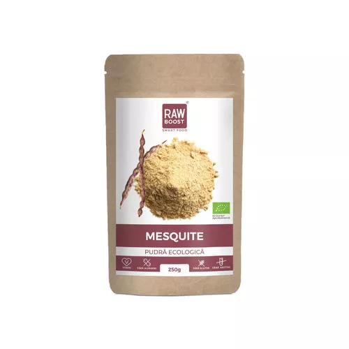 Pudra Bio cruda de Mesquite, 250 g, Raw Boost