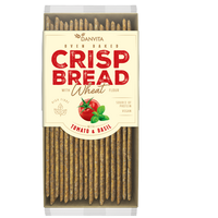 Felii de paine crocanta cu rosii si busuioc, 130 g, Danvita