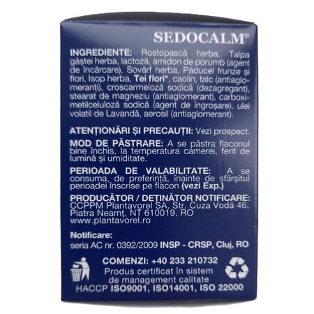 Sedocalm V, 40 tablete, Plantavorel 689893