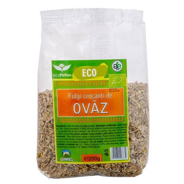 Fulgi Bio crocanti de ovaz, 250g, Pirifan