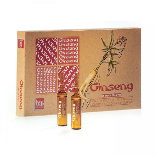 Lotiune cu ginseng pentru prevenirea caderii parului, 12 fiole, Bes Beauty & Science