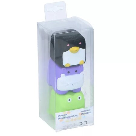 Set 3 jucarii de baie Pinguin, Hipopotam, Broscuta, Eddy Toys 563194