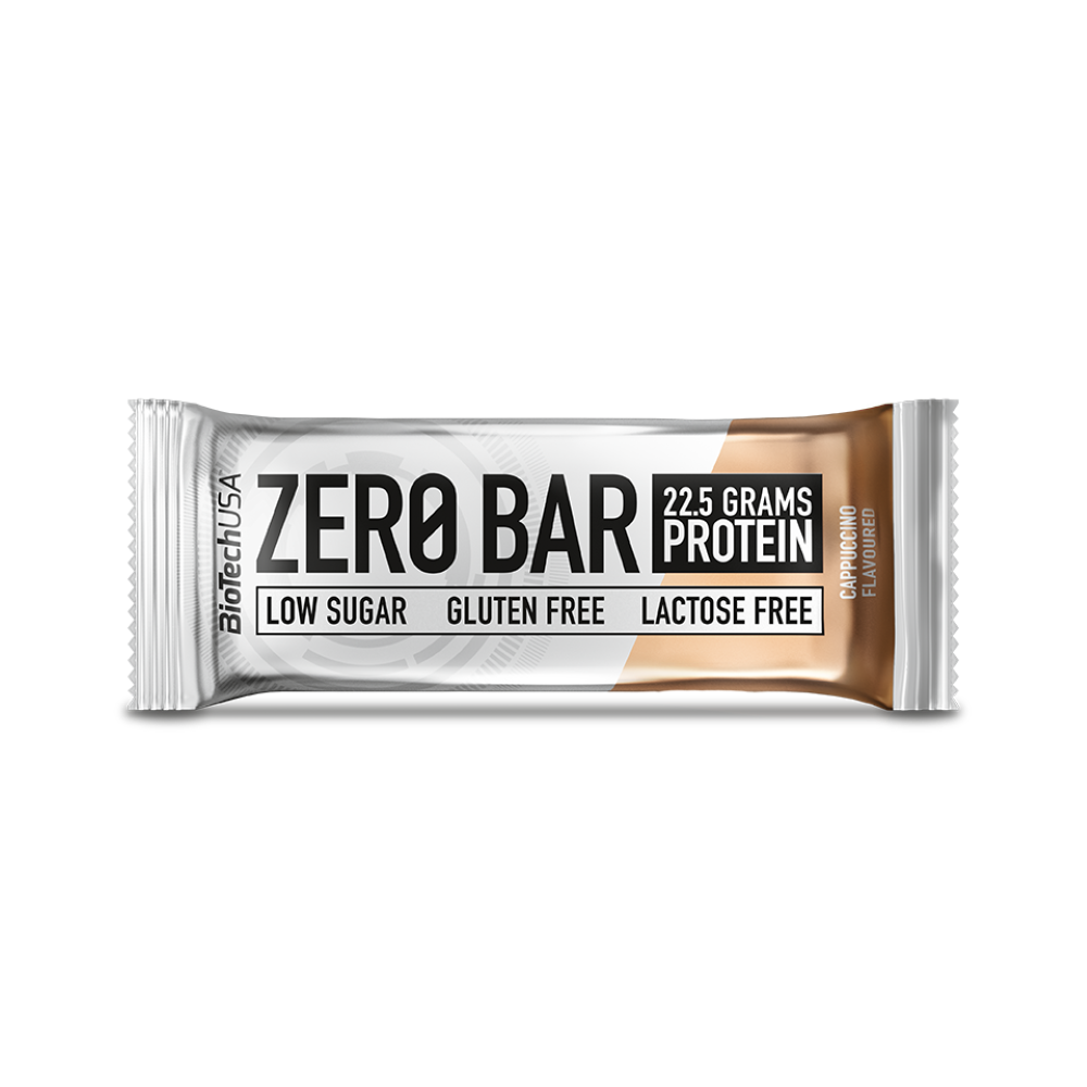 Baton proteic Zero Bar, Cappucino, 50 g, BioTechUSA