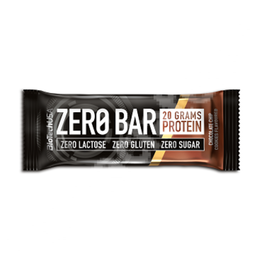 Baton proteic Zero Bar, Biscuiti cu bucati de ciocolata, 50 g, BioTechUSA