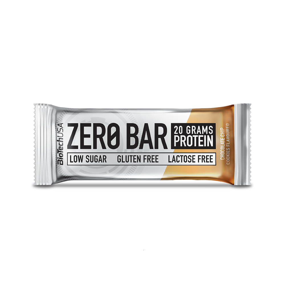 Baton proteic Zero Bar, Chocaolate Chip Cookies, 50 g, BioTechUSA