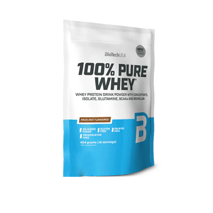 Pudra proteica 100% Pure Whey, 454 g, Alune, BioTech USA