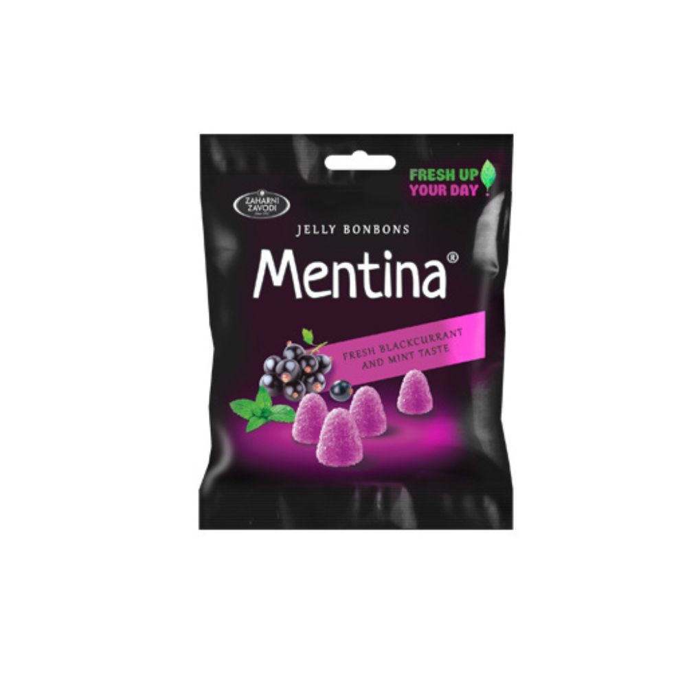 Jeleuri cu aroma de menta si coacaza negre, 80g, Mentina