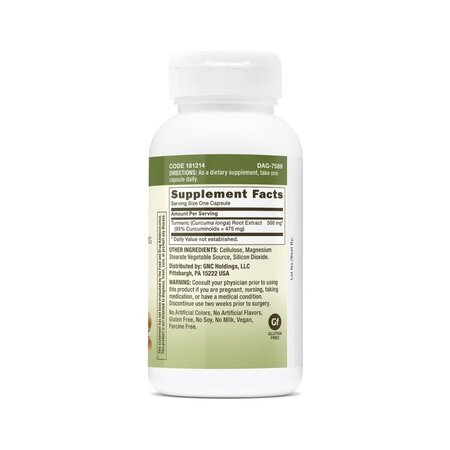 Turmeric Curcumin, 500 mg, 100 capsule, GNC 820111