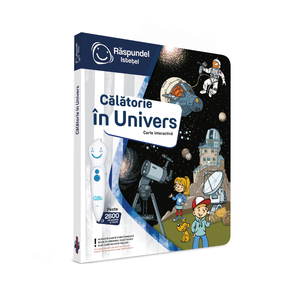 Carte interactiva, +5 ani, Calatorie in univers, Raspundel Istetel