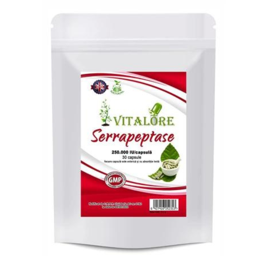 Serrapeptase 250.000 IU, 30 de capsule, Vitalore