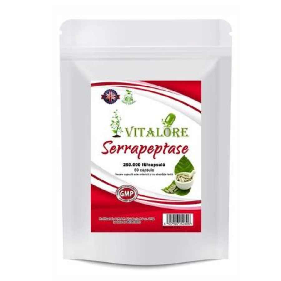 Serrapeptase 250.000 IU, 60 de capsule, Vitalore