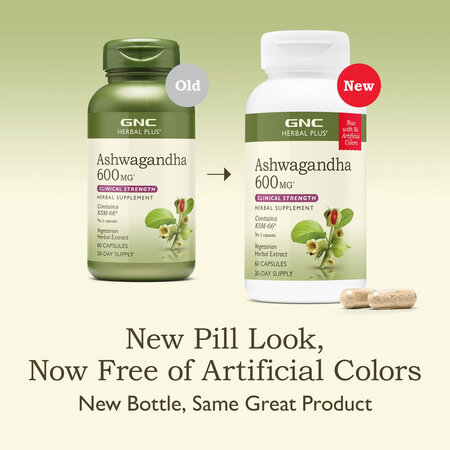 Ashwagandha, 600 mg, 60 capsule, GNC 740464