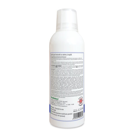 Apa de gura cu salvie si argila GennaDent, 500 ml, Vivanatura 765115