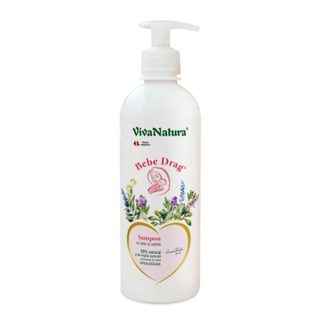 Sampon cu aloe si salvie Bebe Drag, 500 ml, Vivanatura